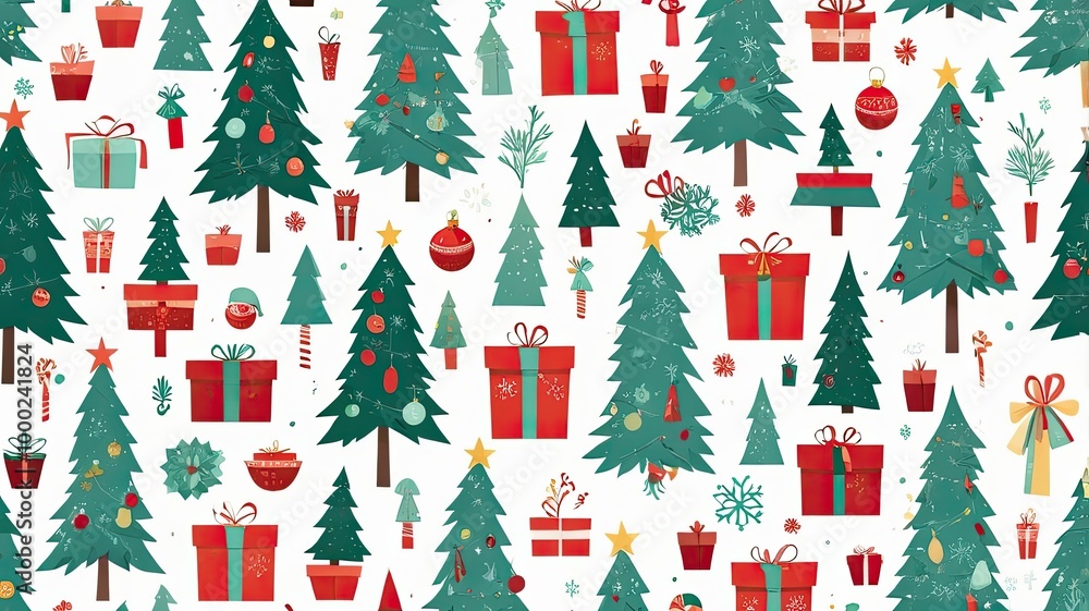 simple pattren Christmas trees white background simple pattren Christmas trees white background