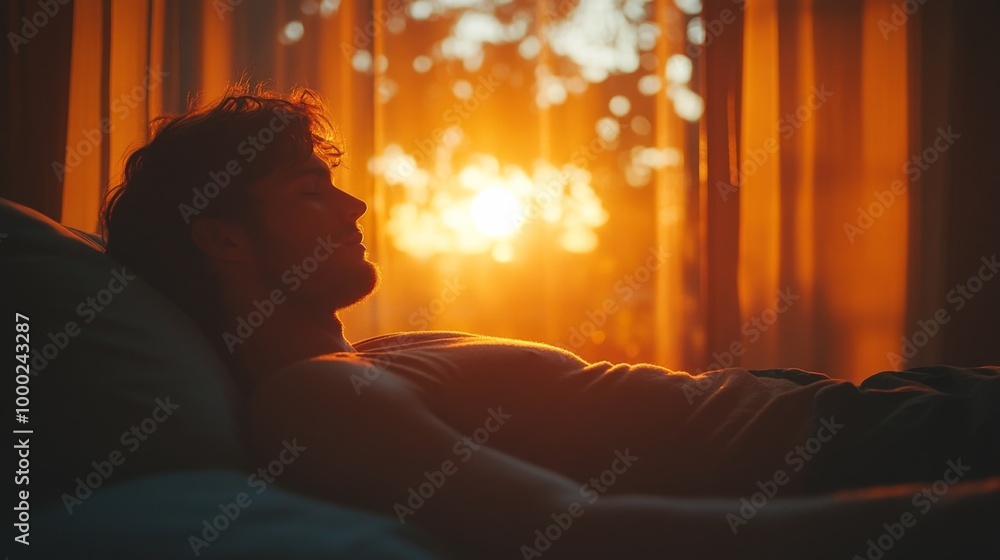 Man Relaxing During Golden Hour Man Relaxing During Golden Hour