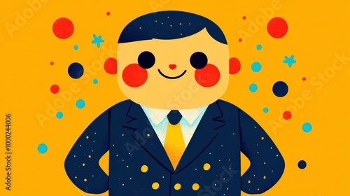 Employee satisfaction icon: smiley face business illustration for workplace happiness photo