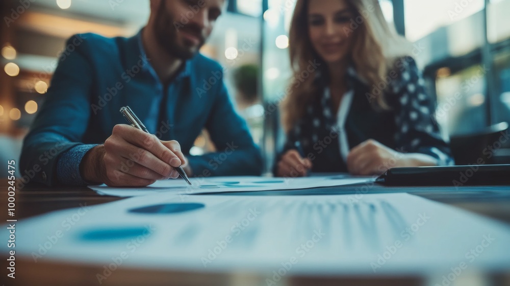 Business Meeting in Modern Office