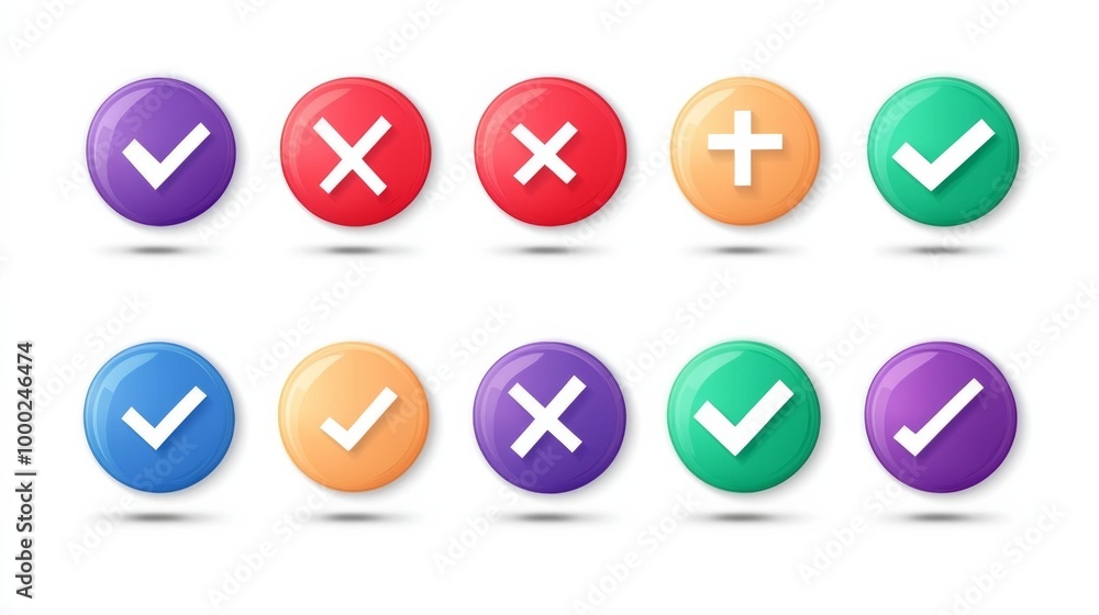 Colorful Decision Icons Colorful Decision Icons