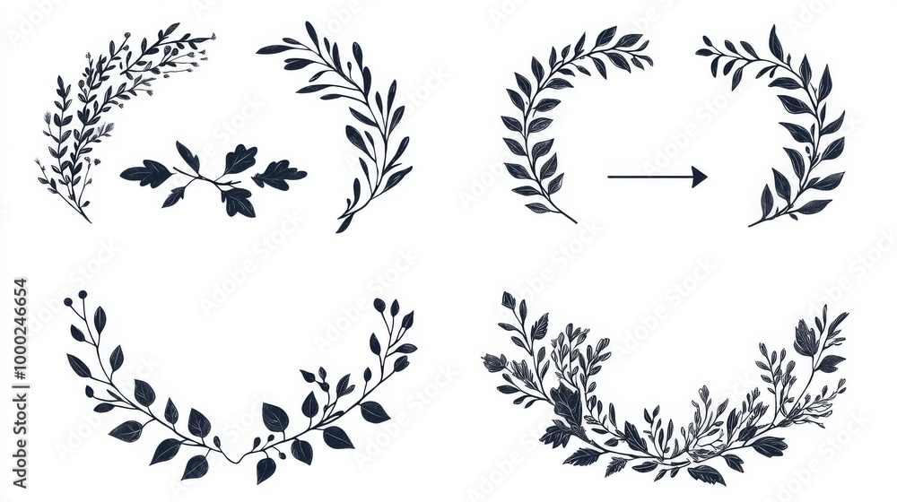 Floral Wreath Illustrations Floral Wreath Illustrations