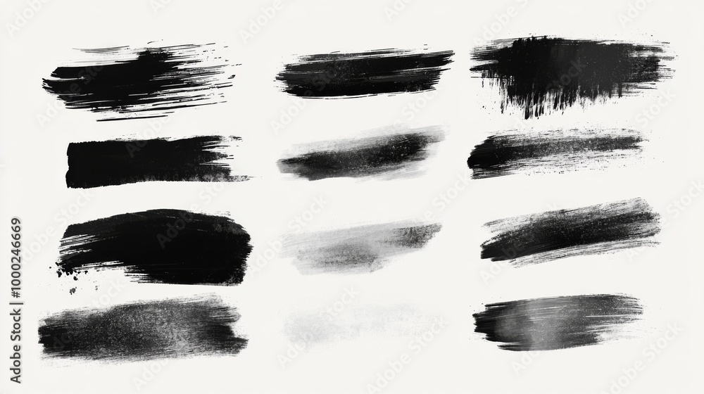 Abstract Black Brush Strokes Collection Abstract Black Brush Strokes Collection