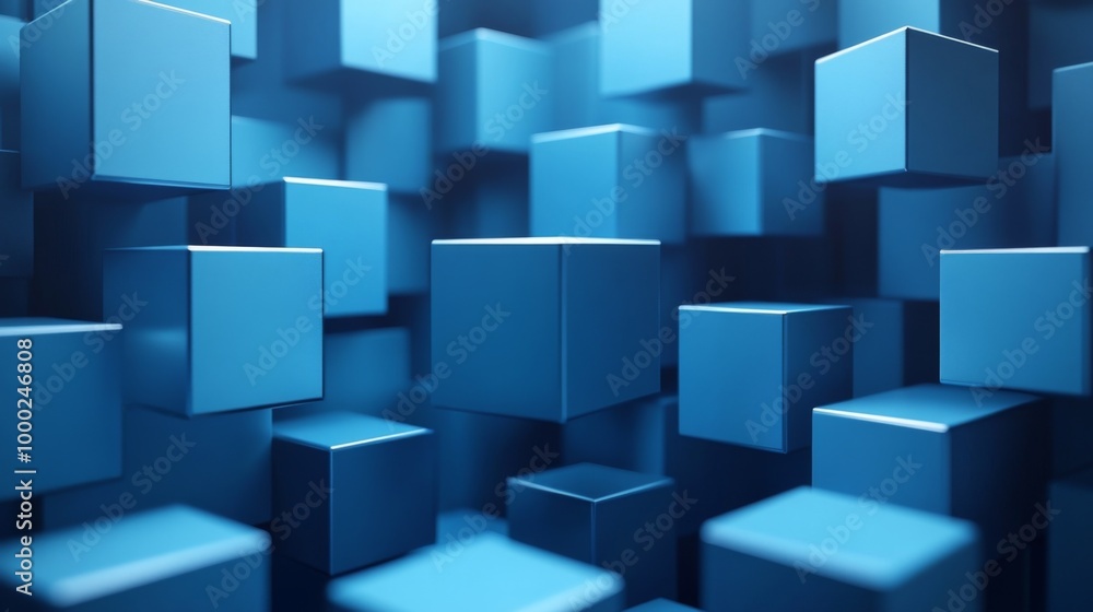 3D Abstract Blue Cubes 3D Abstract Blue Cubes