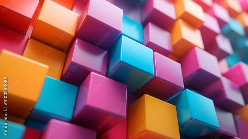Obraz premium Colorful Cubes Abstract Background