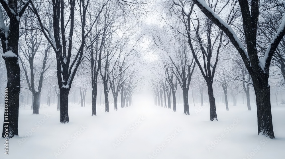A snow-covered forest during a blizzard, where trees are bending under the weight of the snow, and the wind is relentless A snow-covered forest during a blizzard, where trees are bending under the weight of the snow, and the wind is relentless