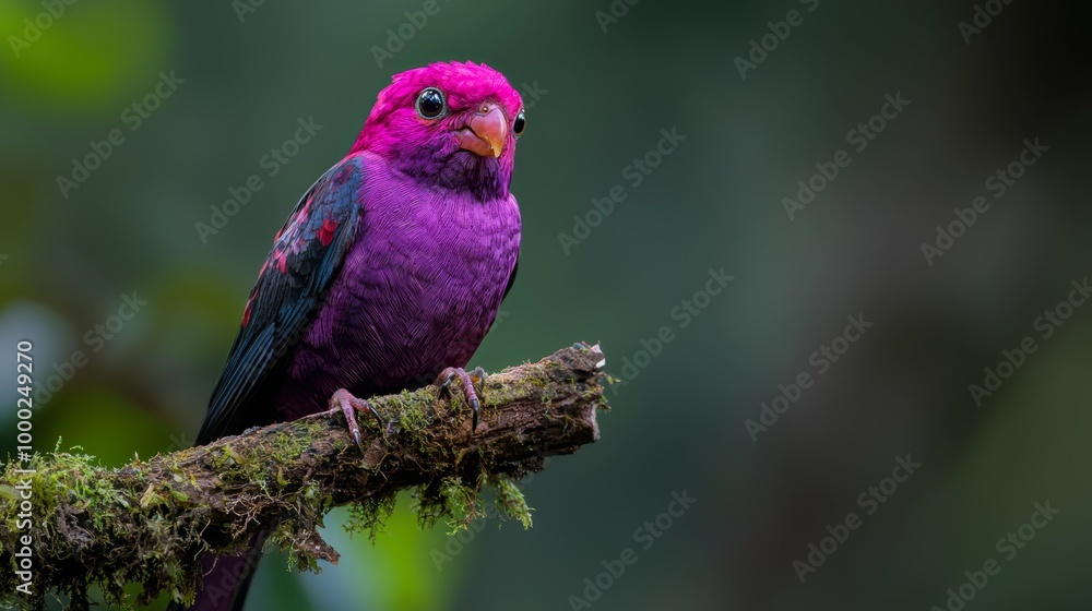 A bird perched on a tree branch, focus on the bird, background of leaves and branches softly blurred A bird perched on a tree branch, focus on the bird, background of leaves and branches softly blurred