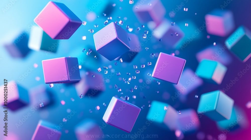 Colorful 3D Cubes Background Colorful 3D Cubes Background