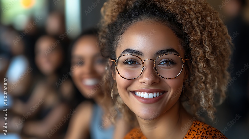 Diverse and inclusive group of office colleagues smiling at a team building workshop event, workplace race inclusion and diversity concept Diverse and inclusive group of office colleagues smiling at a team building workshop event, workplace race inclusion and diversity concept