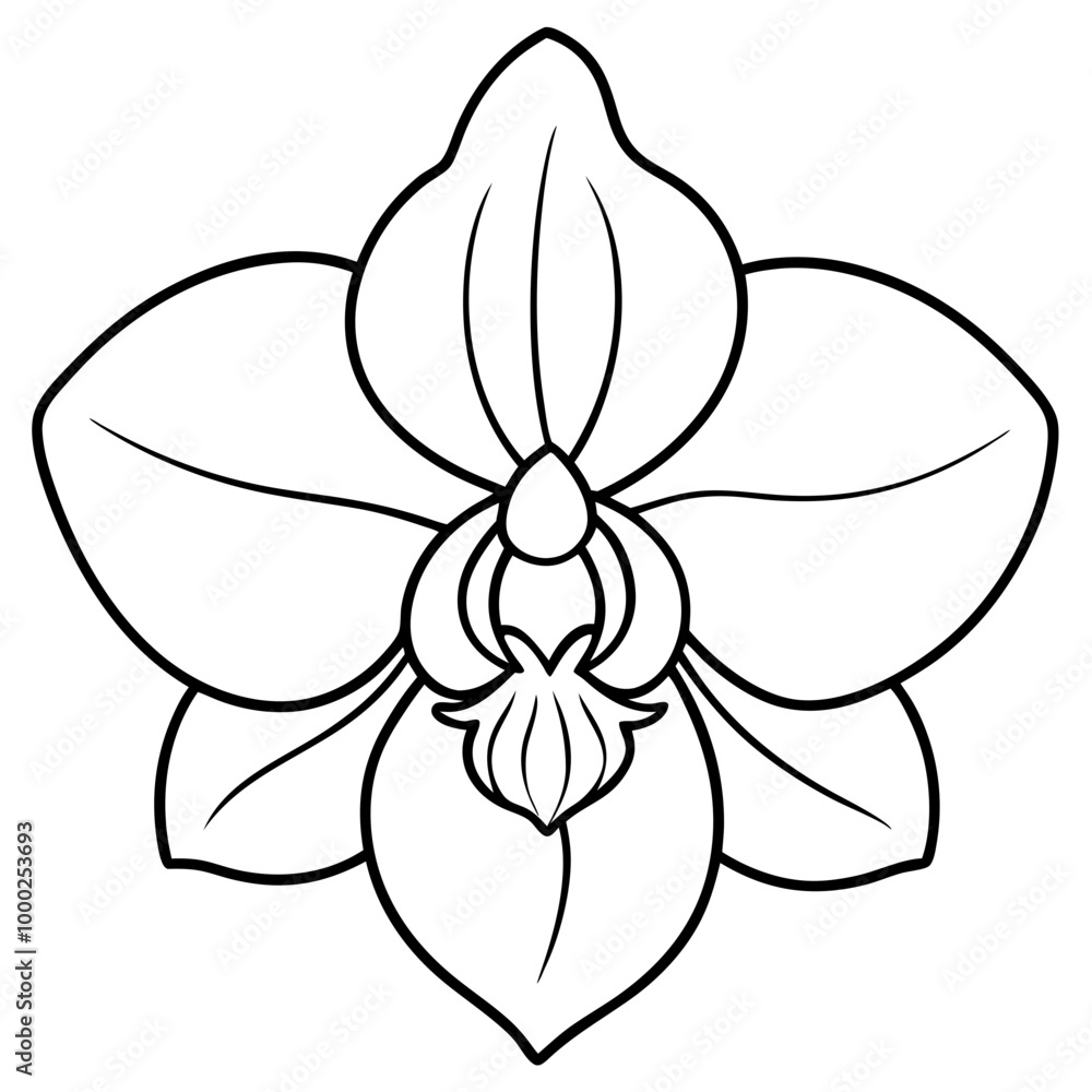Orchid vector flower isolated on white background Orchid vector flower isolated on white background