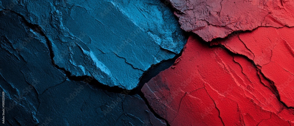 peeling paint reveals red and blue hues on its sides In the center, a ominous black void gapes peeling paint reveals red and blue hues on its sides In the center, a ominous black void gapes