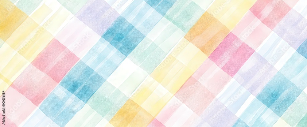 Spring gingham picnic background with pastel colors and checker pattern Spring gingham picnic background with pastel colors and checker pattern
