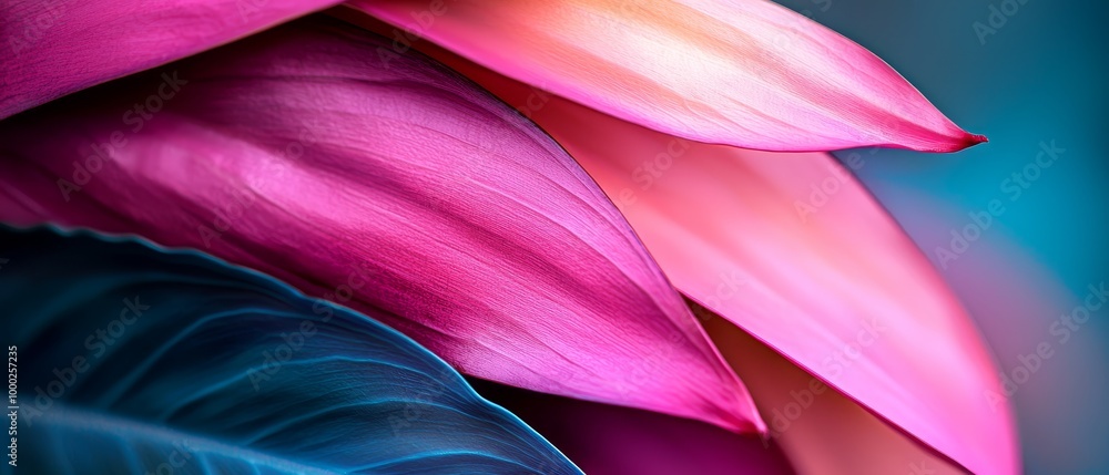 A tight shot of a pink bloom featuring a green leaf nestled amongst its petals A tight shot of a pink bloom featuring a green leaf nestled amongst its petals