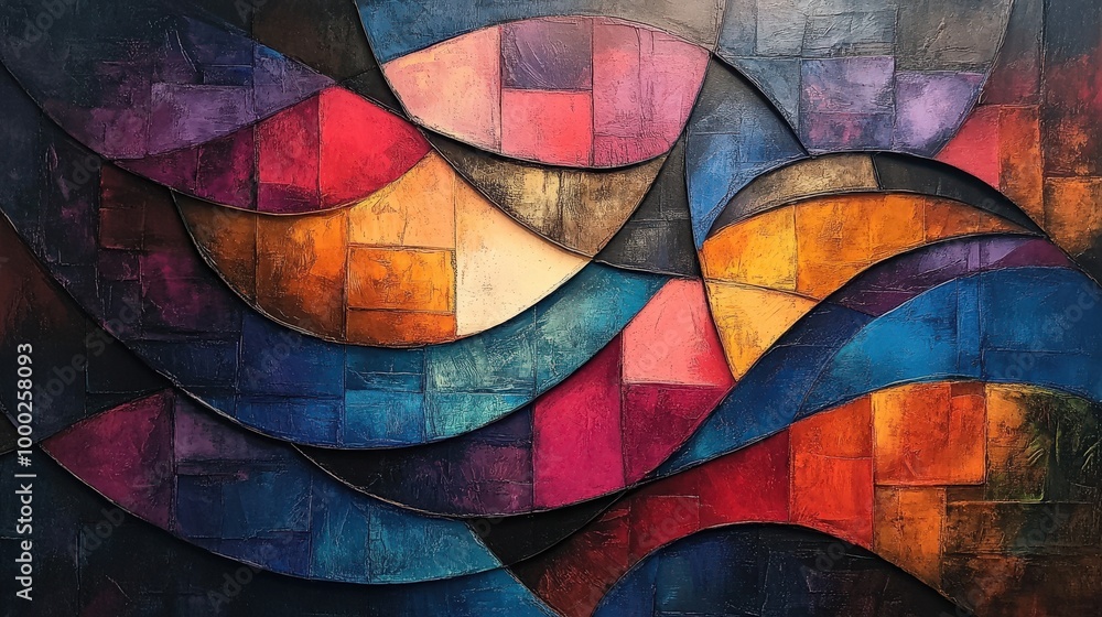 Fototapeta premium Abstract vivid colors in rectangular forms - need for spring painting