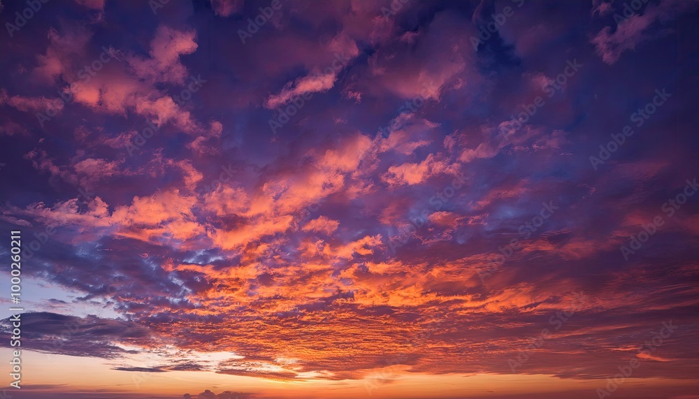 Obraz premium Dramatic sunset sky with clouds