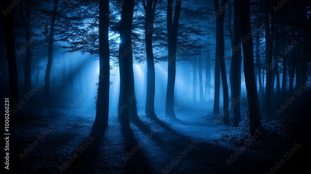 Obraz premium dark forest horror background