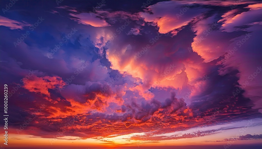 Fiery sunset cloudscape Fiery sunset cloudscape