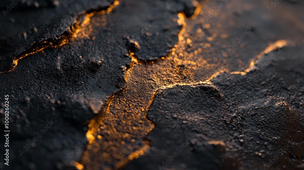 A tight shot of a black surface featuring a single yellow line bisecting its midpoint A tight shot of a black surface featuring a single yellow line bisecting its midpoint