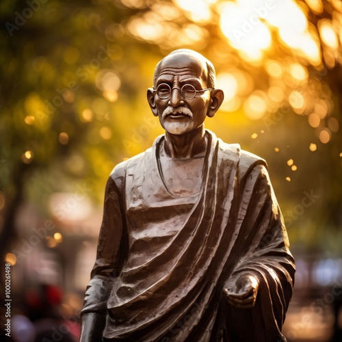 Mahatma Gandhi statue in garden