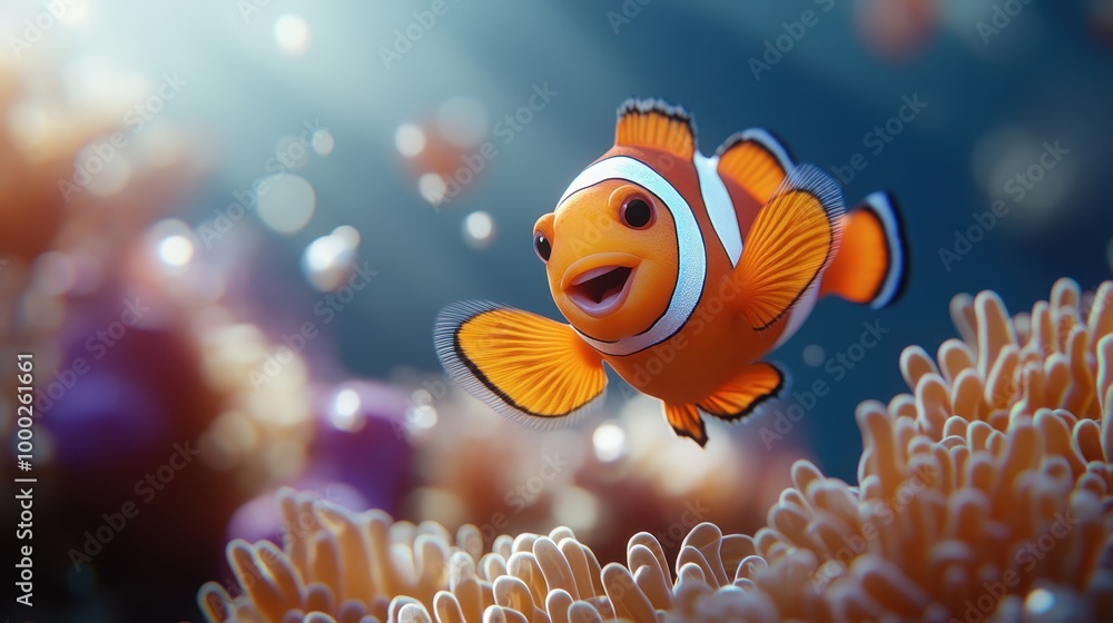 illustration of a clown fish smiling happily illustration of a clown fish smiling happily