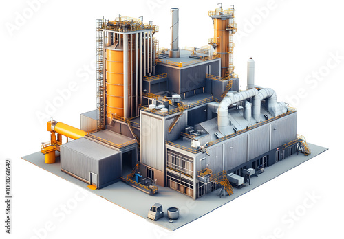 Wallpaper Mural A large industrial plant with many tanks and pipes Torontodigital.ca