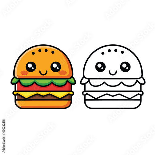 Burger  vector clip art illustration file. 