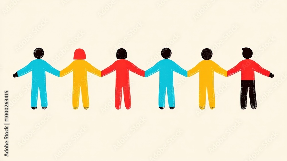 Team synergy icon: diverse interconnected human figures for business collaboration Team synergy icon: diverse interconnected human figures for business collaboration
