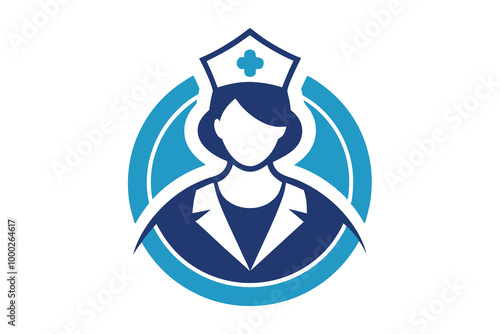 medical nurse logo vector illustration white background G.eps