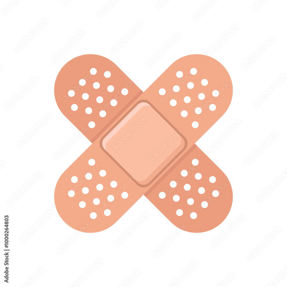Adhesive medical plaster icon in flat style. Bandage vector illustration on isolated background. Medical sticker sign business concept. Adhesive medical plaster icon in flat style. Bandage vector illustration on isolated background. Medical sticker sign business concept.