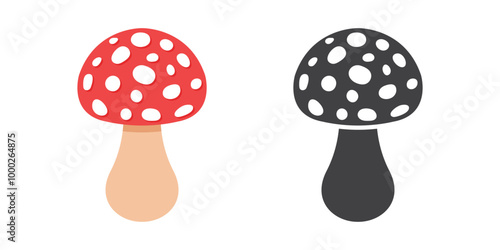 Mushroom icon in flat style. Boletus vector illustration on isolated background. Nature food sign business concept.