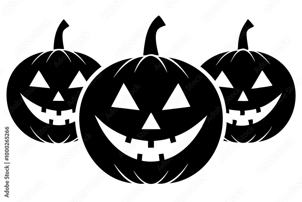 Three lantern from pumpkins with the cut out of a grin stand one on another outlined for coloring page isolated on white Three lantern from pumpkins with the cut out of a grin stand one on another outlined for coloring page isolated on white