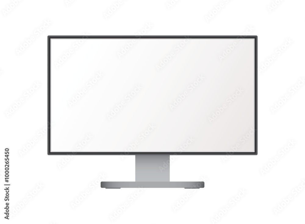 Thin frame monitor mock up icon in flat style. Computer display vector illustration on isolated background. Electronic gadget sign business concept. Thin frame monitor mock up icon in flat style. Computer display vector illustration on isolated background. Electronic gadget sign business concept.