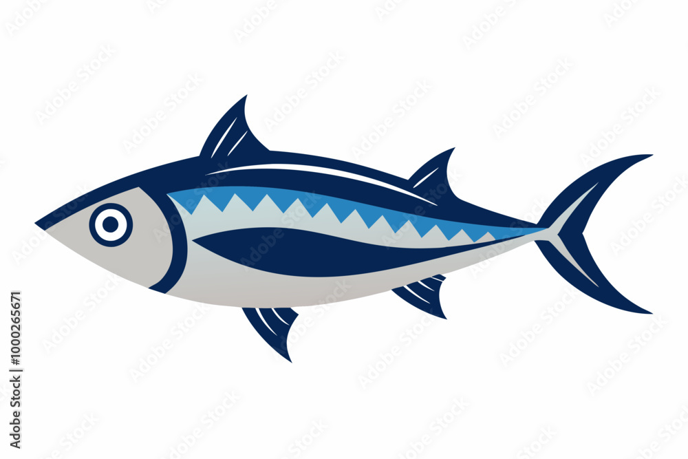 Creative vector design of mackerel fish on a white background Creative vector design of mackerel fish on a white background