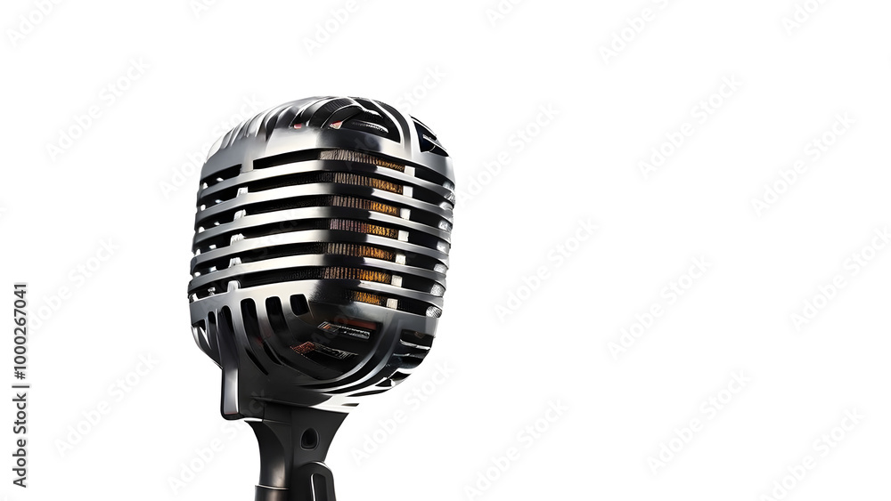 Fototapeta premium retro microphone isolated on white
