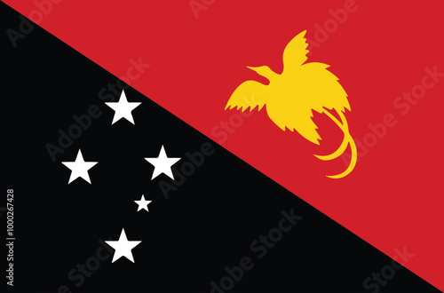 National flag of Papua New Guinea. Papua New Guinea flag. Vector illustration.