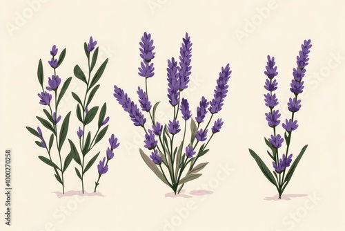 Lavender Plant Vector for Botanical Design Projects