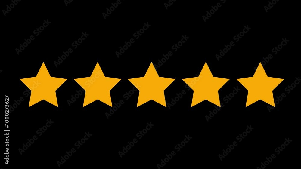 Five star rating icon animated video. Five star rating icon animated video.