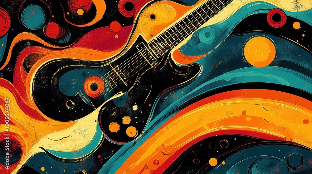 Ilustration a 1960s retro rock concert poster Ilustration a 1960s retro rock concert poster