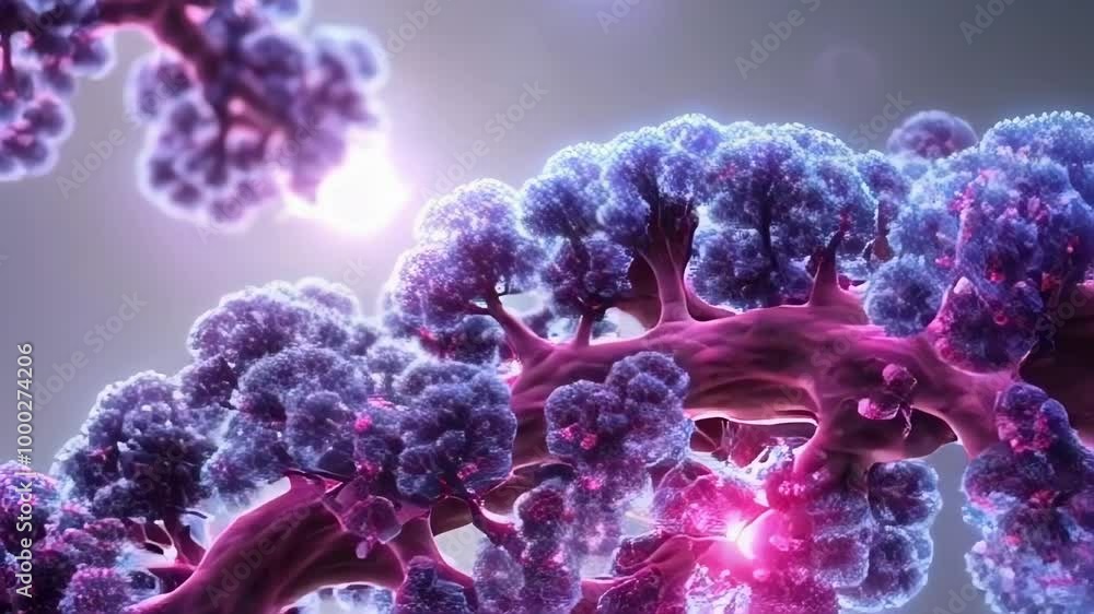 A beautiful abstract 3D model, resembling a complex molecular structure, glowing with vibrant pink and blue hues.. AI Generation A beautiful abstract 3D model, resembling a complex molecular structure, glowing with vibrant pink and blue hues.. AI Generation