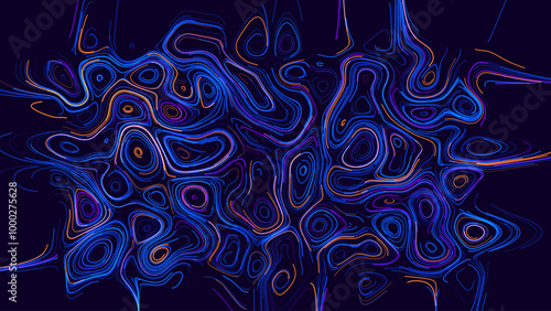 Abstract Medical Science Flowing Particles Background. Abstract Biological Mutation or Microscopic Virus Concept. Biology, Chemistry, Virology Vector Illustration.