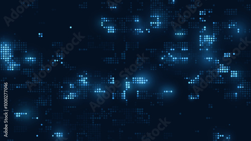 Digital Data Flow Vector Background. Big Data Technology Lines. Data Transmission Concept. High Speed Internet. Information Matrix Flow in Virtual Reality Cyberspace. Vector Illustration.