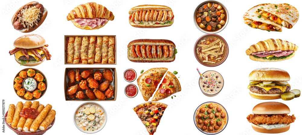 Delicious Variety of Fast Food Dishes Delicious Variety of Fast Food Dishes