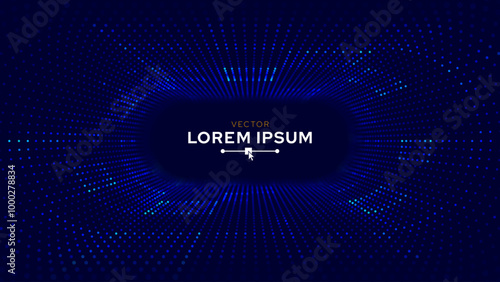 Blue Synthwave Grid Tunnel. Grid Frame Retrowave Party Flyer Background. Round Tunnel Mesh Backdrop. Abstract Digital Background. Vintage Computer Virtual Reality VR Tunnel Tech Vector Illustration.