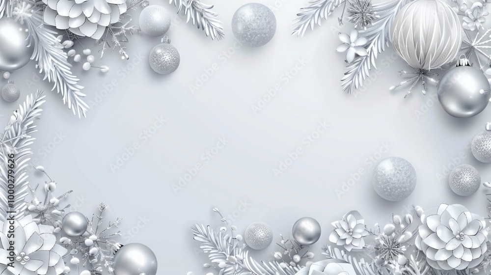Fototapeta premium A white background with a bunch of white and gold ornaments