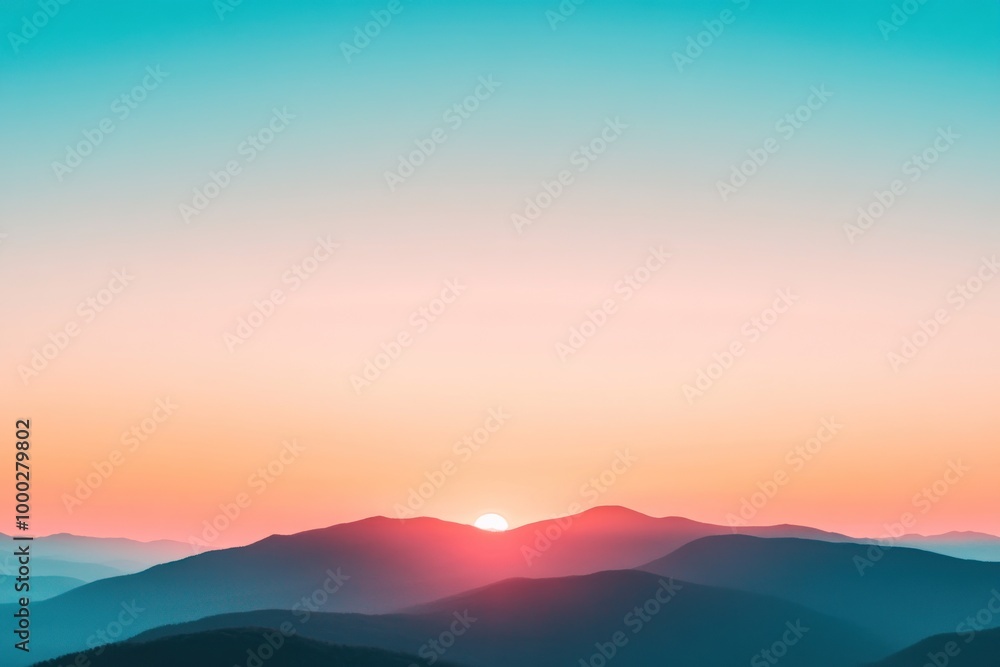 Silhouetted Mountain Range at Sunset with a Colorful Sky Silhouetted Mountain Range at Sunset with a Colorful Sky
