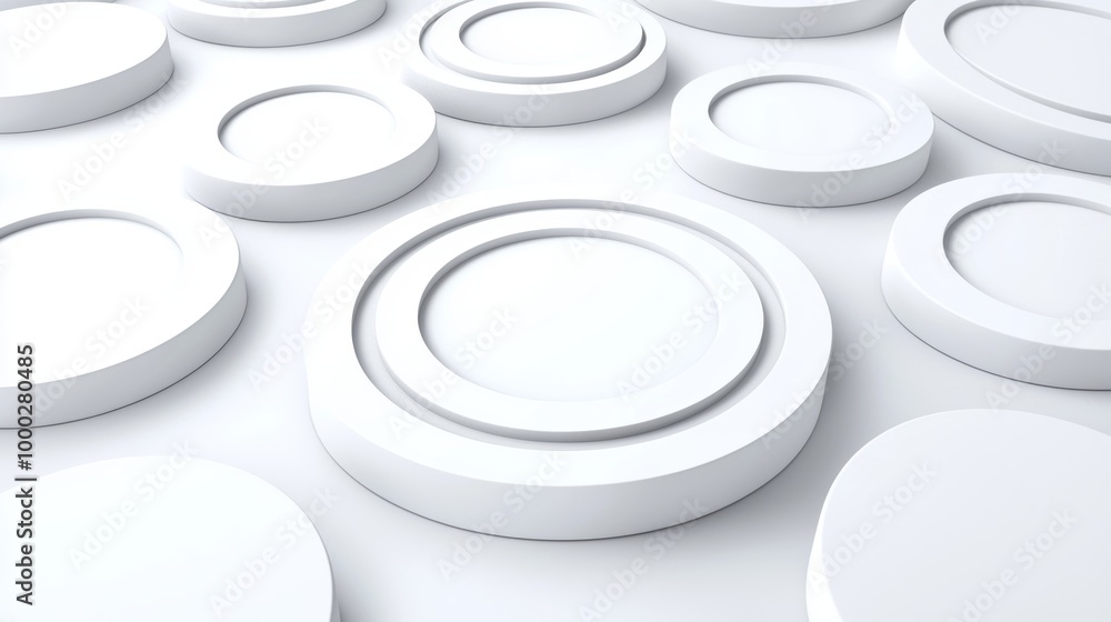 Rendering of a deck of blank cards on a white geometric abstract background Rendering of a deck of blank cards on a white geometric abstract background