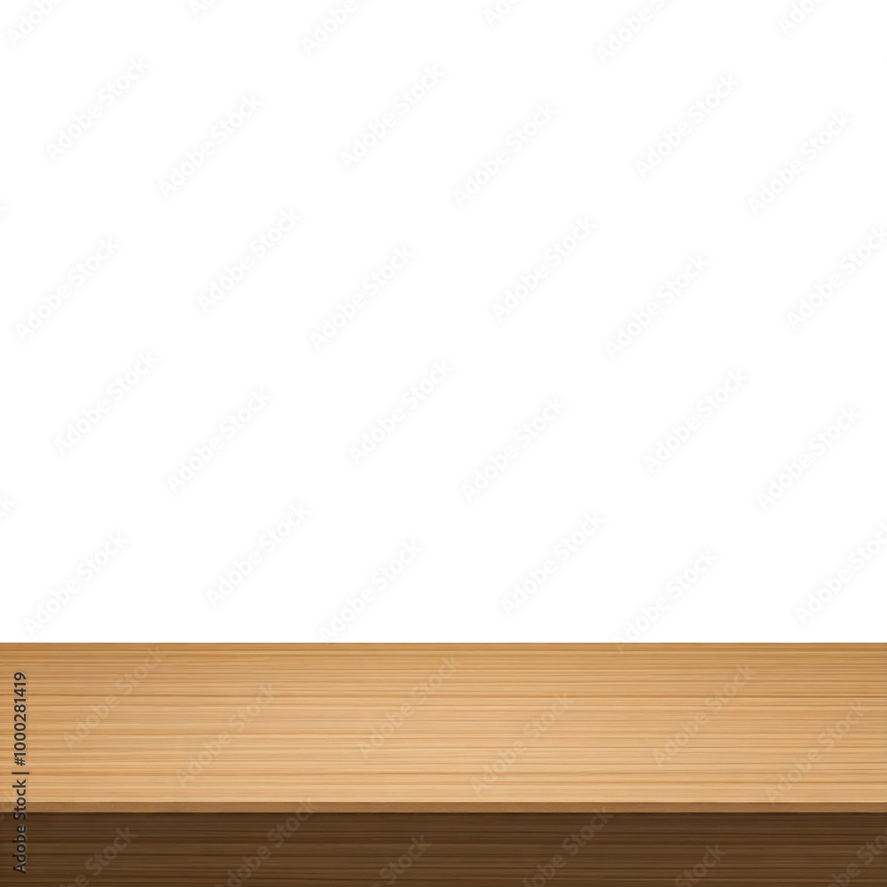 Naklejka premium Empty wooden table top isolated, desk mockup, product display stand