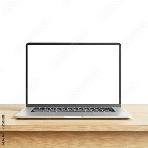 laptop mockup with blank screen, front view 