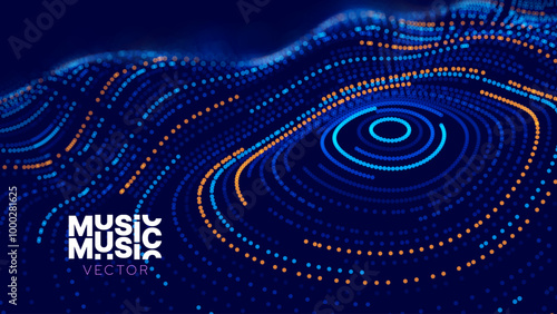 Big Data Visualization. Circular Particles With Trails Vortex. Futuristic Science or Finance Infographic Design. Complex Visual Data Background. Abstract Data Flowing. Vector Illustration.