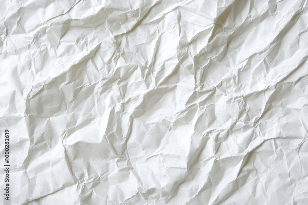 Crumpled white paper texture background, isolated, single object Crumpled white paper texture background, isolated, single object